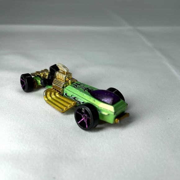 Hot Wheels Rigor Motor Mystery Dragster 1994 Green Vintage Race Car 1:64 Used - Picture 6 of 7